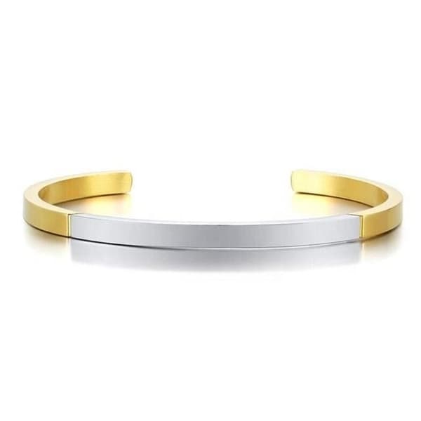 Justerbart rustfrit stål armbånd - guld og sølv til mænd