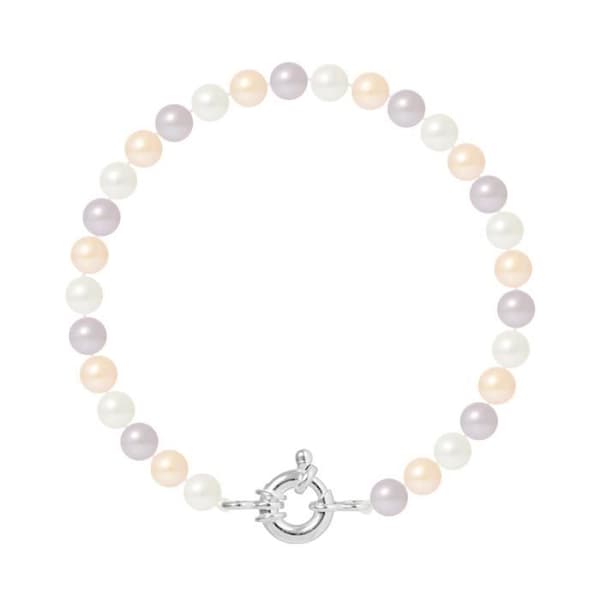 Armband - PERLINEA - Äkta odlade pärlor 6-7 mm - 925 Silver - Flerfärgad - 18 cm