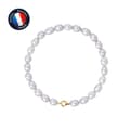 Miniatyrbild 1 av 4: Armband - PERLINEA - Äkta odlad pärla 5-6 mm Lila - 9 Cts Gult Guld - AAA+ kvalitet