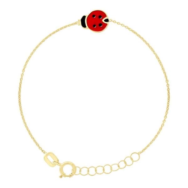 Armband Barn - LÉA &amp; ARTHUR - Mönster NYMFER - Guld 375 - Förstärkt kedja - 12 till 14 cm