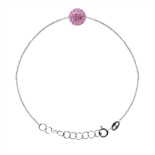 Armband - LOVA LOLA VAN DER KEEN - Kristallkula - Massivt Silver 925 - Justerbar Storlek - Dam