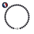 Miniatyrbild 1 av 4: Armband - PERLINEA - Äkta sötvattensodlad pärla 5-6 mm - Svart Tahiti - 925 Silver - Kullås