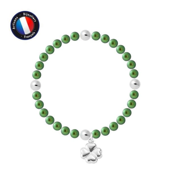 Armband - PERLINEA - My Chance - Sötvattensodlade pärlor 5-6 mm - 925 Silver - Elastisk