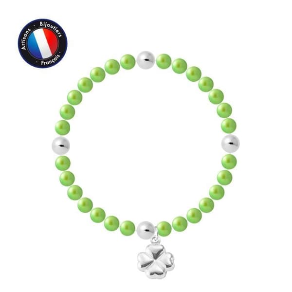 Armband - PERLINEA - My Chance - Sötvattensodlade pärlor 5-6 mm - 925 Silver - Elastisk