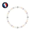 Miniatyrbild 1 av 4: Armband - PERLINEA - Äkta sötvattensodlade pärlor 5-6 mm - 925 Silver - Elastiskt - Flerfärgad