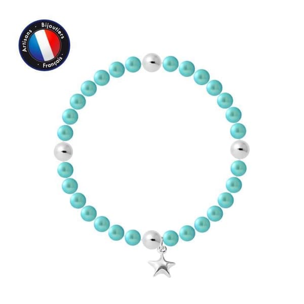 Armband - PERLINEA - My Star - 5-6 mm Sötvattenspärlor - 925 Silver - Elastisk