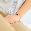 Miniatyrbild 2 av 3: Armband - LOVA LOLA VAN DER KEEN - 2 svarta och vita kristallkulor - 925 Sterling Silver - 14 till 20 cm