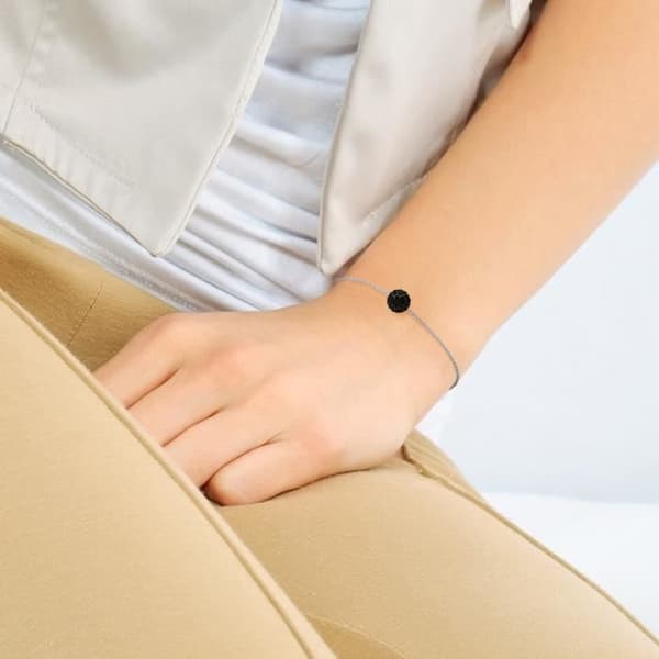 Armband - LOVA LOLA VAN DER KEEN - Svart Kristall - 925 Sterling Silver - Justerbar Storlek - 18 cm