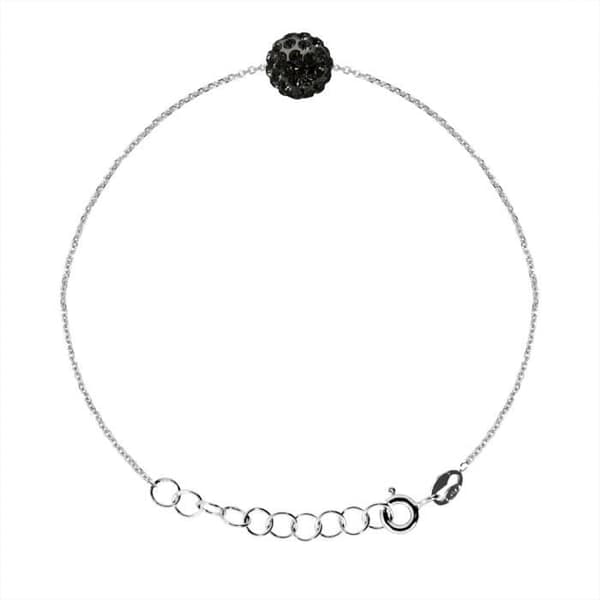 Armband - LOVA LOLA VAN DER KEEN - Svart Kristall - 925 Sterling Silver - Justerbar Storlek - 18 cm