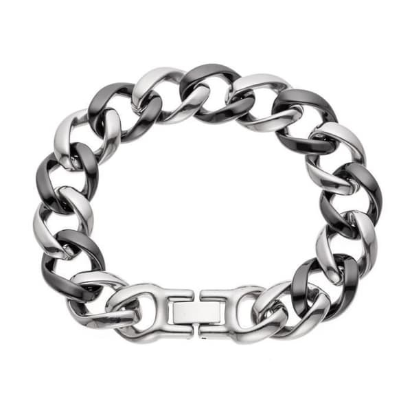 Armband - Tifanie - Rhodiumpläterad 925 Sterling Silver - Svart Keramik - Stål - Dam