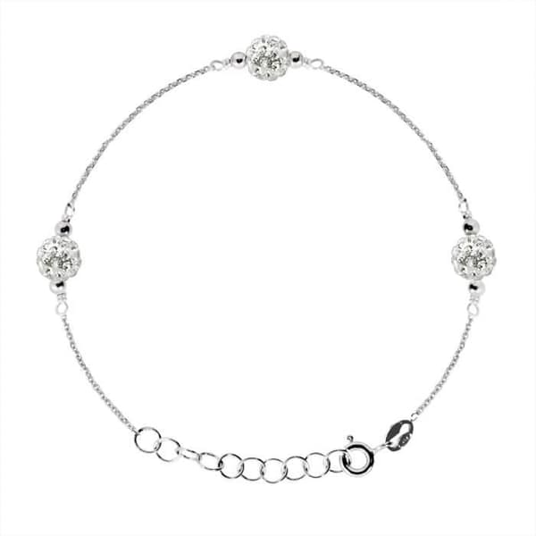 Armband - LOVA LOLA VAN DER KEEN - 3 bollar - 925 Sterling Silver - Äkta Kristall - 18 cm
