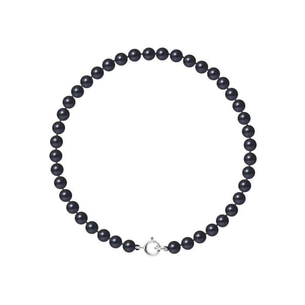 Armband - PERLINEA - Äkta sötvattensodlade pärlor 4-5 mm - 925 Silver - Svart - Dam
