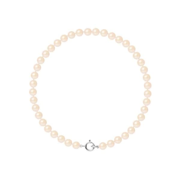 Armband - PERLINEA - Äkta rosa sötvattensodlade pärlor 4-5 mm - 925 Silver - 18 cm