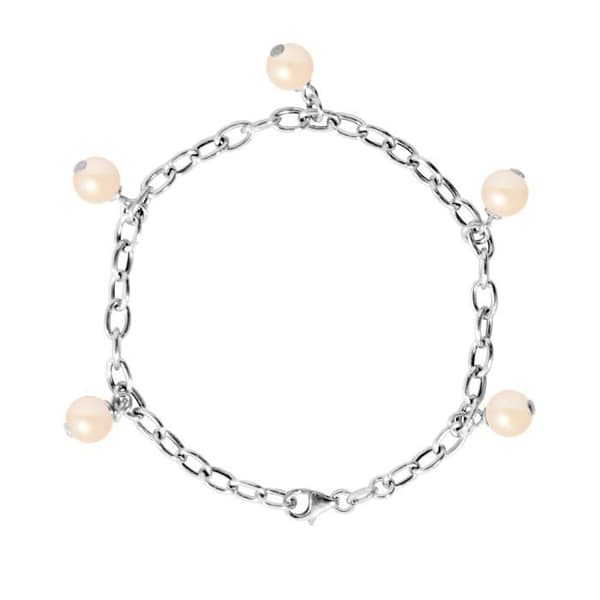Armband - LOVA LOLA VAN DER KEEN - 5 sötvattenspärlor - 925 Sterling Silver - Längd 18 cm
