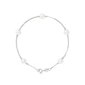 Miniatyrbild 1 av 4: Armband - PERLINEA - 5 sötvattensodlade pärlor 6-7 mm - 925 Silver - Längd 18 cm - Dam