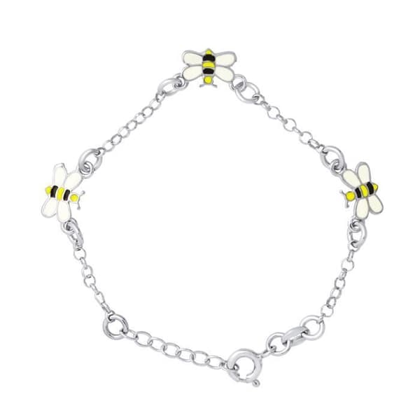 LÉA &amp; ARTHUR - Barnarmband Mönster 3 BIENOR - Jaseronlänk i Silver 925 Millésime Rhodium - Justerbar Längd - Barnsmycke