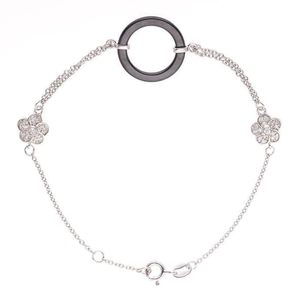 Armband - Silver - Lila - Svart Keramik - Zirkonium Oxider - Kvinna
