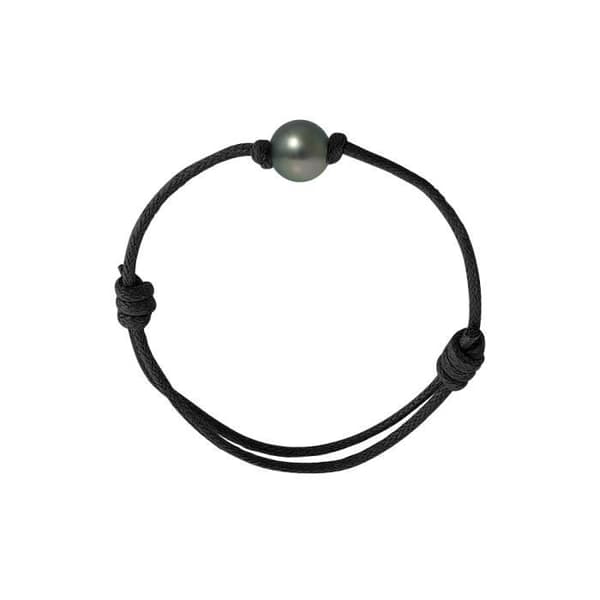 Armband - PERLINEA - Äkta Tahitisk odlad pärla 10-11 mm - 925 Silver - Justerbar 14-25 cm