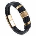 Miniatyrbilde 1 av 4: Punk vevd rustfritt stål lær tau armbånd