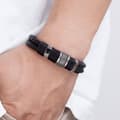 Miniatyrbilde 5 av 5: Punk vevd rustfritt stål lær tau armbånd
