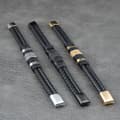 Miniatyrbillede 2 af 5: INF Punk vævet rustfrit stål læder reb armbånd