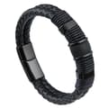 Miniatyrbillede 1 af 5: INF Punk vævet rustfrit stål læder reb armbånd