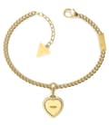 Miniatyrbild 1 av 2: Armband - GUESS - Fint hjärta - Gyllene stål - Zirkoniumoxid - 14,6 cm