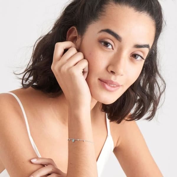 Armband Anie Haie de loi rodiada av dolt silver Collection Gem av zirkoner turkos detalj