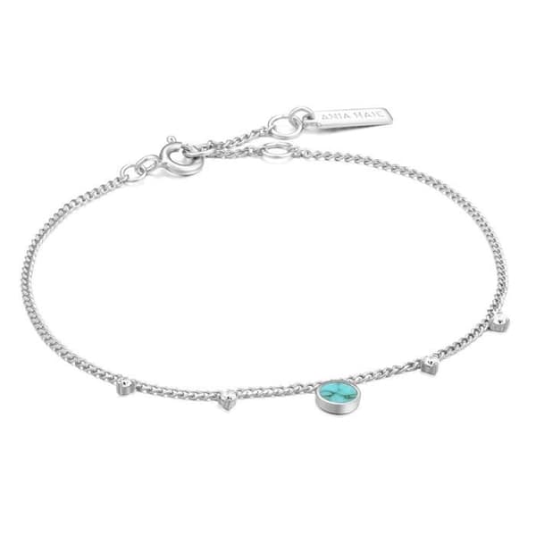 Armband Anie Haie de loi rodiada av dolt silver Collection Gem av zirkoner turkos detalj