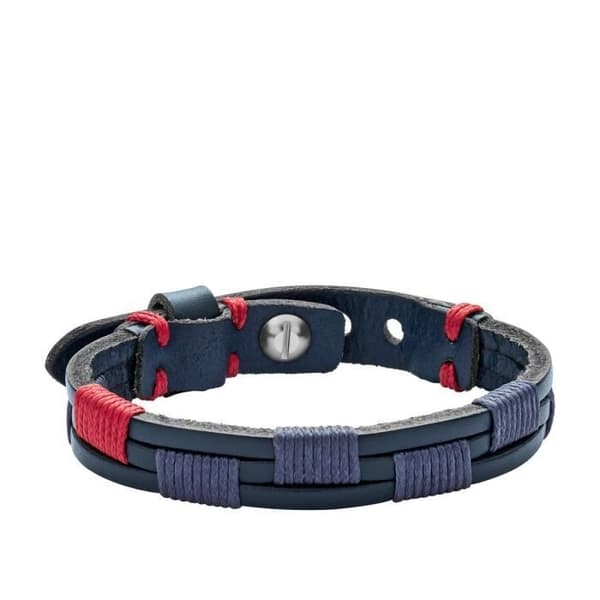Armband - FOSSIL - 161053 - Blå Läder - Man - Vuxen