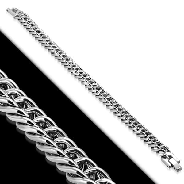 Armband Pansarlänk Silver Färg Rostfritt stål 316L 22 cm/9,5  mm
