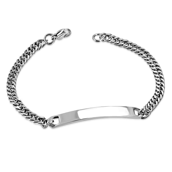 Armband Pansarlänk med namnbricka Rostfritt stål 16 cm 4,5 mm