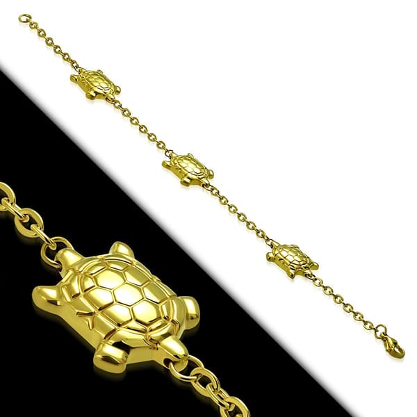 Armband Sköldpaddor Kirurgisk Stål 316 L Guld Färg