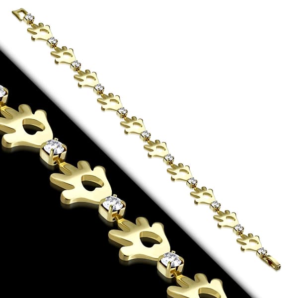 Armband Hand med hand, hjärta och klara Cubic Zircon