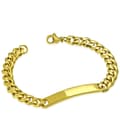 Miniatyrbild 1 av 3: Guld Armband / Pansarlänk i Rostfritt Stål 316L - Kedja med ID Bricka för Gravyr - L 16 cm B 6 mm