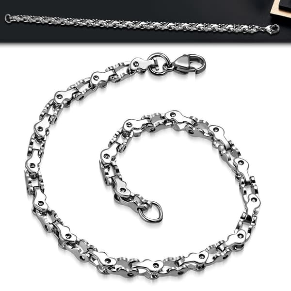 Armband Kedja Rostfritt stål 316L 21 cm/4 mm Silver Färg