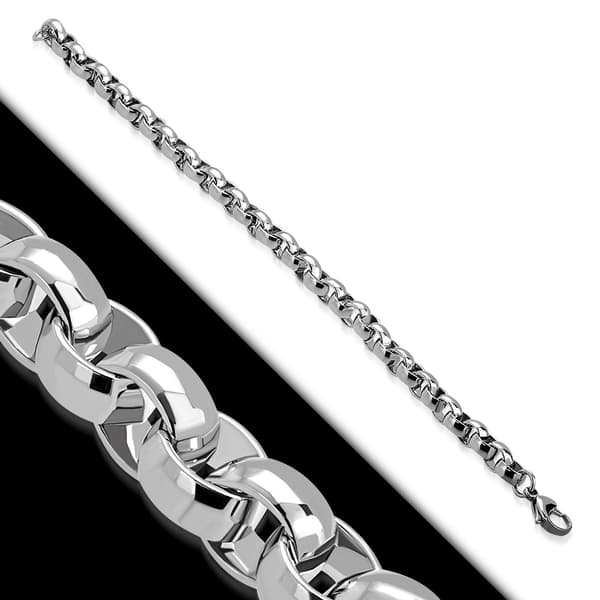 Armband Armlänk 316L Rostfritt stål 21 cm/7 mm Silver Färg