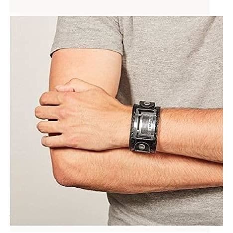 Armband - FOSSIL - JF84816040 - Äkta läder - Svart - Längd 25 cm