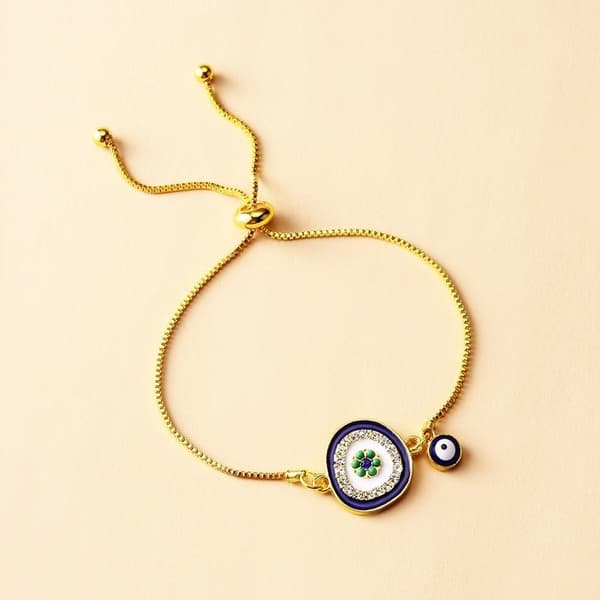 Armband i Guld färg med onda ögat & strass