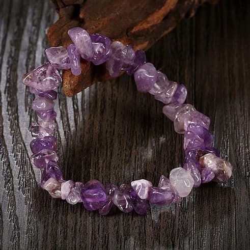 Armband med lila naturstenar Yoga BoHo Chic