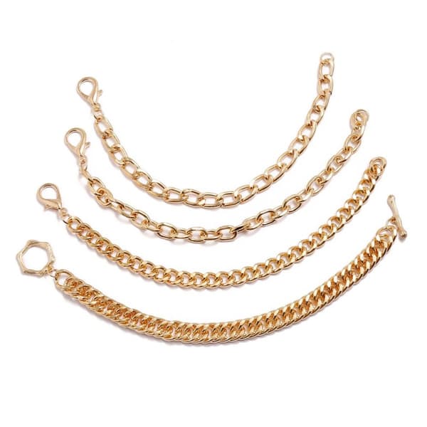 4 st Armband med olika länkar / kedjor i Guld färg