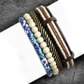 Miniatyrbild 2 av 2: 4 st Bohemian Chic Armband - Läder Rep Pärlor Blommor