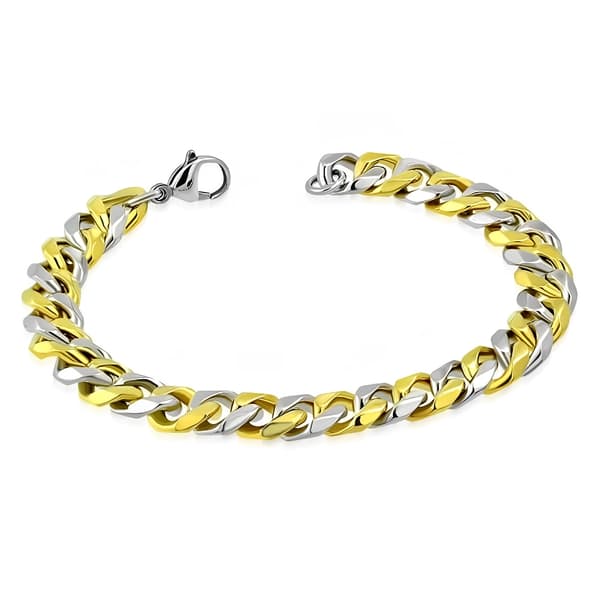 Herr Armband Armkedja Armlänk Rostfritt stål 2-toner 24 cm/11 mm
