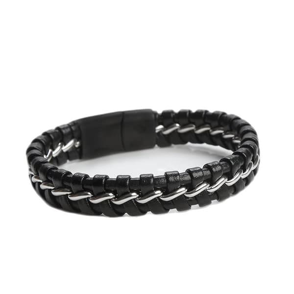 INF Armbånd i armbånd i flettet PU-skinn for menn