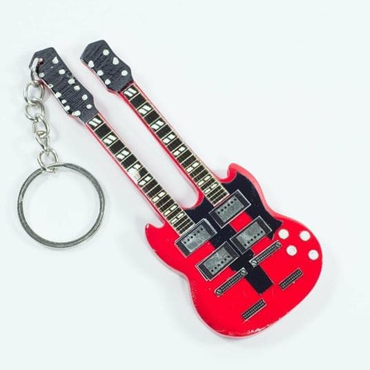 Keychain: Led Zeppelin - Jimmy Page - Gibson Double Neck Signature (mod ...