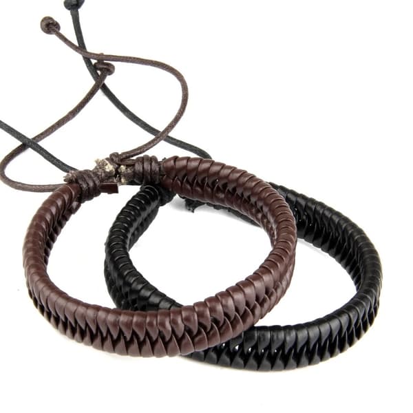 Genuine Leather Adjustable Brown Bracelet For Men