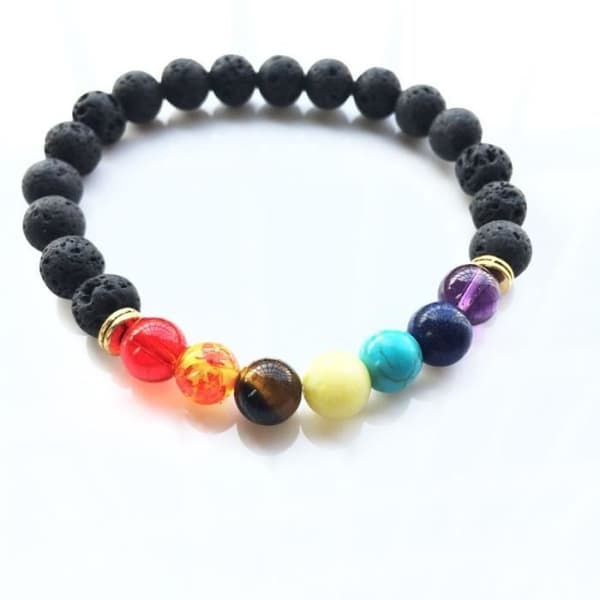 Br564 Armband balans yoga fossilperlor turkos uggla charm reiki