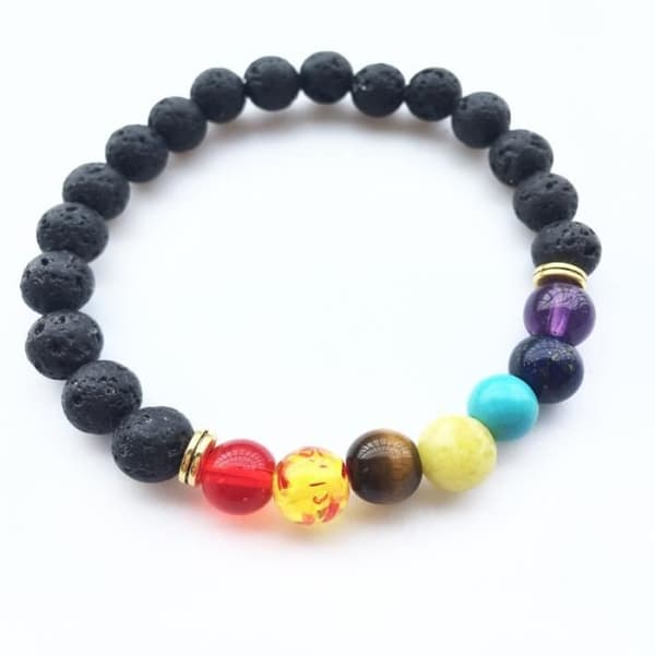 Br564 Armband balans yoga fossilperlor turkos uggla charm reiki