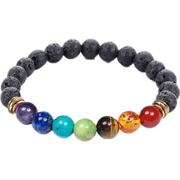 Unisex Natural Agate Energy Beads Matt Stretch Armband 7 Chakra Healing Protection Meditation Yoga Miljö Sten