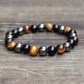 Miniatyrbild 1 av 4: Naturlig svart hematit Obsidian armband för män och kvinnor, Tiger Eye Beads smycken för skydd [36A9A79]